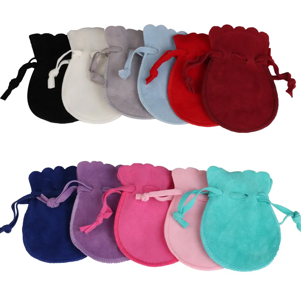 Оптовая продажа, разноцветная бархатная сумка для ювелирных изделий в форме тыквы с логотипом на заказ
