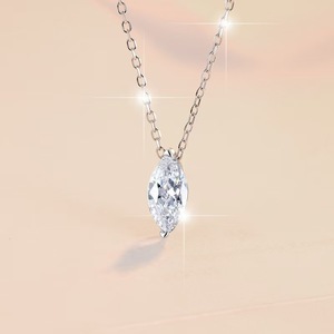 S925 argento Sterling placcato 18K <span class=keywords><strong>oro</strong></span> <span class=keywords><strong>bianco</strong></span> intarsio 1.0ct <span class=keywords><strong>D</strong></span>-colore VVS Moissanite alla moda Moissanite <span class=keywords><strong>collana</strong></span> - Product Image 2