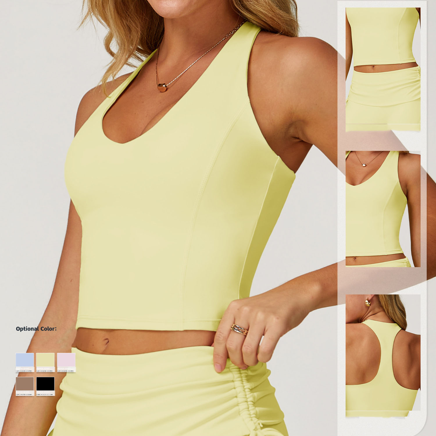 New Arrivals Women Nude Yoga Vest I-shaped Back Quick-drying Fitness Top Outdoor Running Sports Underwear