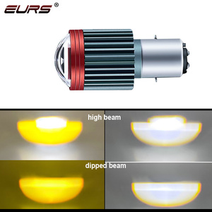 EURS 이중 색상 듀얼 렌즈 신형 모터 LED IP67 방수 오토바이 <span class=keywords><strong>H4</strong></span> 헤드라이트 12-80V 백색 황색 <span class=keywords><strong>H6</strong></span> BA20D 스팟 라이트 전구 - Product Image 3