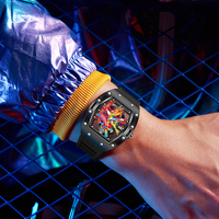Montres de couple sportives noires avec bracelet en caoutchouc résistant à l'eau et mouvement à quartz chinois
