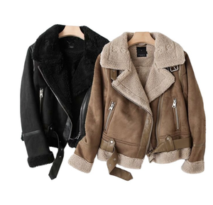 <span class=keywords><strong>Chaqueta</strong></span> de Mujer Personalizada de Piel de Cordero Genuina, <span class=keywords><strong>Chaqueta</strong></span> de Invierno de Manga Larga con Cremallera y Ajuste Entallado - Product Image 5