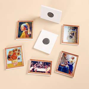 Marco de Fotos 3D Moderno Retro, Pizarra Decorativa para el Hogar, Pintura Famosa Mundial, Artesanía de Resina, Forma para Refrigerador, Tamaño Mediano - Product Image 4