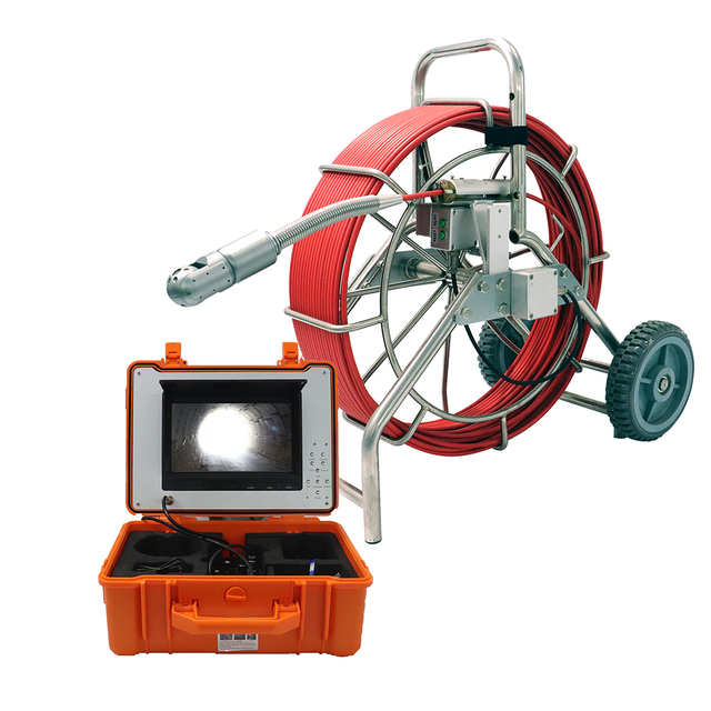 Rotation Lens Industrial Pipe Inspection Camera 60M with DVR Sewer Drain Endoscope 1080p Waterproof IP68 Videoscope