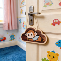 Décoration murale en bois pour chambre d'enfant, motif animal, en contreplaqué, design personnalisé acceptable, décoration murale de vacances pour enfants