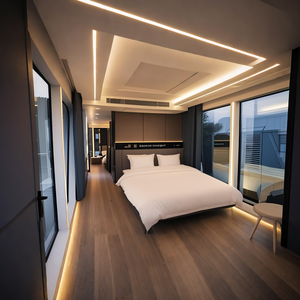 Casas de contenedores de cápsulas espaciales prefabricadas con estructura elegante de acero y panel para uso en hoteles, parques y villas con patio - Product Image 5