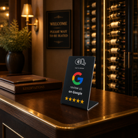 Support de table NFC personnalisé pour avis Google, support de menu en PVC acrylique avec QR code, affichage de carte de commentaires sur les réseaux sociaux pour stimuler les évaluations des entreprises