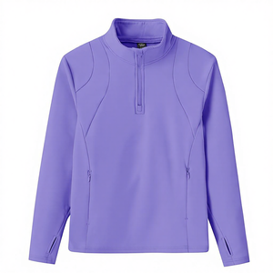 女童儿童长袖马术骑行衬衫外套柔软保暖半拉链羊毛衬里冬季骑马中国 - Product Image 1