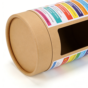 OEM ODM Custom Cylinder Paper Packaging With Transparent <b>Window</b> Durable Round Tube For Food Cosmetic Gift Packing - Product Image 2