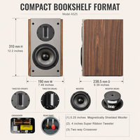 Samtronic Enceintes passives stéréo HIFI 2.0 de 5,25 pouces, 4 ohms, 200W, pour bibliothèque, en MDF, moule privé pour amplificateur