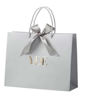 Sacs cadeaux en papier avec logo personnalisé imprimé, poignées en ruban, sacs de shopping mats de luxe