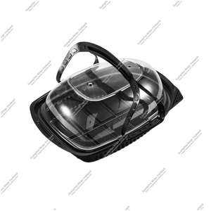 Caja de plástico PP desechable para comida, contenedor de pollo asado <span class=keywords><strong>con</strong></span> <span class=keywords><strong>tapa</strong></span> <span class=keywords><strong>transparente</strong></span>, bandeja de embalaje de comida para llevar impermeable y antivaho - Product Image 2