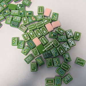 QY ชุดไพ่นกกระจอกอเมริกันแบบพกพาพับได้กระเบื้องอะคริลิค4ชั้นหรูหราพร้อมการแกะสลัก4สีดีไซน์ทนทาน - Product Image 3
