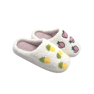 Mules para Mujer al por Mayor, Parte Superior de Felpa Teddy, Entresuela de Terciopelo, Suela de TPR con Bordado, Antideslizantes, Térmicas, con Amortiguación Gruesa - Product Image 6