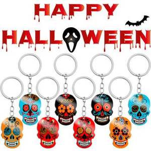 Meilleure vente coloré Halloween fantômes porte-clés en acier inoxydable cadeau promotionnel porte-clés pendentif porte-clés en métal - Product Image 5