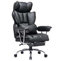 Chaise de bureau ergonomique robuste en cuir PU pour PDG avec repose-pieds – Prix de gros