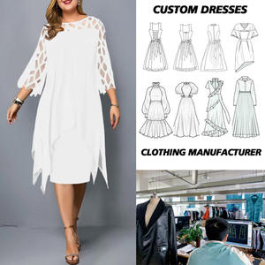 Vestido de Gasa con Encaje, Estilo Europeo y Americano, Manga Tres Cuartos, Dobladillo Irregular, para Oficina, Fiesta o Playa, OEM/ODM - Product Image 1