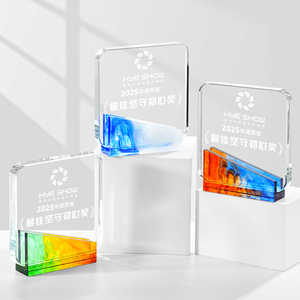 Tùy Chỉnh Cao Cấp Thủy Tinh Mảng Bám Pha Lê Sáng Tạo Hình Kính Lá Chắn Giá Thấp Và Màu Sắc Cơ Sở - Product Image 2