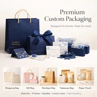 Sac de shopping en papier d'art de luxe personnalisable avec poignée en ruban, sacs recyclables à impression numérique pour vêtements, chaussures, chaussettes