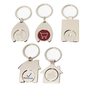 Keyring Manufacturer Wholesale Shopping Cart Trolley Keychain Shopping Trolley Coin Supermarket Custom Metal Token <b>Key</b> <b>Chains</b> - Product Image 1