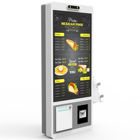 Kiosque de commande mural en libre-service, kiosque de paiement en libre-service, machines d'information en libre-service utilisées dans les restaurants