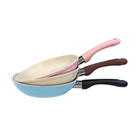 Poêle à frire antiadhésive en aluminium, poêle à sauter 16/18 cm, style américain, poignée en bakélite pour cuisinière à gaz et à induction