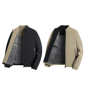 Nuova Giacca Elegante da Uomo per Primavera e Autunno, Colletto Alto con Logo Frontale per Uomini d'Affari di Mezza Età - Product Image 1