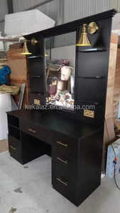 Tocador con espejo de madera de gama alta con cajones tocador <span class=keywords><strong>Suite</strong></span> con muebles de dormitorio con espejo - Product Image 2