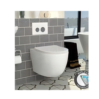 Ensemble de salle de bain européen moderne, WC suspendu monobloc en céramique sans bride, à double chasse sans réservoir, pour hôtel, sanitaires