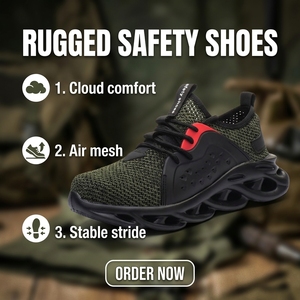 <span class=keywords><strong>Scarpe</strong></span> Sportive Unisex Leggere e Traspiranti con Protezione Punta in Acciaio, <span class=keywords><strong>Scarpe</strong></span> da Lavoro Invernali per Primavera, Autunno ed Estate - Product Image 2