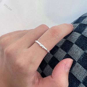 Dylam <b>Adjustable</b> Chain Link Style <b>Ring</b> CZ Stackable <b>Ring</b> Rhodium Plated 925 Sterling <b>Silver</b> Chain Zircon Open <b>Ring</b> - Product Image 2