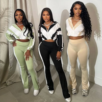 Ensemble de survêtement 2 pièces pour femme : Veste zippée coupe-vent et legging, idéal pour l'entraînement en salle de sport, avec logo personnalisé, adapté aux femmes de grande taille
