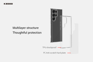 Custodia KZDOO PC+TPU Antiurto Trasparente Cristallina 2022 per Samsung <span class=keywords><strong>Galaxy</strong></span> S23 Ultra S22 5G - Product Image 2