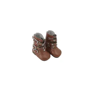 Moda bağbozumu kahverengi bebek botları amerikan tarzı kız bebek ayakkabıları