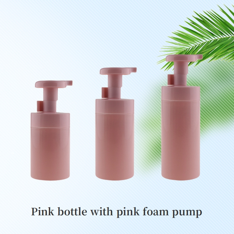 Pink bottle with pink pump lid