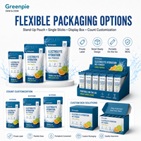 Mélange d'électrolytes Greenpie pour l'hydratation, saveur agrumes tropicaux, sachet individuel, poudre d'hydratation portable à emporter