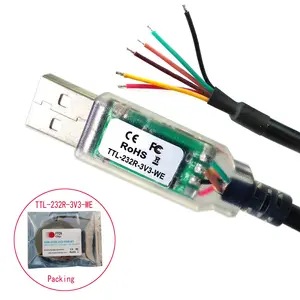 TTL-232R-5V-WE FT232 USB UART TTL Cable Compatible FTDI TTL-232R-3V3-WE FT232RQ for PLC Programming Flashing Cable
