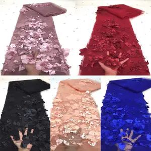 new Top selling nigeria tulle lace fabric pakistan wholesale embroidered handmade beaded lace fabric