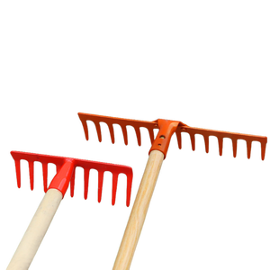 Râteau en acier multifonctionnel Taisyfo YH-17 à 14 dents de 9 cm pour l'entretien du jardin/du terrier, manche en bois antidérapant, durable et facile à utiliser - Product Image 2