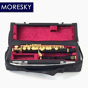 MORESKY Piccolo en ébène, clé de Do, tonalité Do, corps en cupronickel plaqué or, matériau Grenadilla, MPC-1631 - Product Image 1