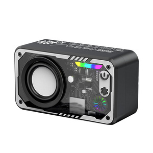 ลำโพงไร้สาย V1 Mechanical Transparent 5W แบบชาร์จไฟได้ พร้อมไฟ RGB สำหรับใช้งานกลางแจ้ง ลำโพงขนาดเล็กพร้อมไมโครโฟนในตัว สำหรับคอมพิวเตอร์ - Product Image 3