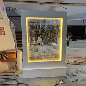 LEDA Modern Gold Light Display Premium Quality <b>Backdrop</b> with High Gloss Finish for Wedding <b>Parties</b> - Product Image 1