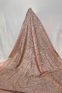 Chine vente en gros robe de soirée dentelle tissu coloré robe de mariée paillettes cristal Sequin <span class=keywords><strong>Net</strong></span> tissu perle pour mariage spécial - Product Image 4