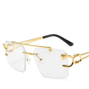 2024 persönlichkeit internet-berühmtheit passende brille diamant-eingebrachte doppel-rahmenlose sonnenbrille mode straßenfotografie sonnenbrille