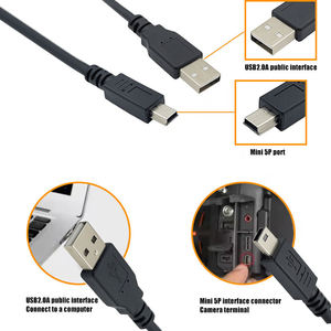 <b>USB</b> <b>2.0</b> PVC BLACK <b>Cable</b> a Male to 5 Pin Mini <b>USB</b> Industrial Data Sync Charging Charger - Product Image 4