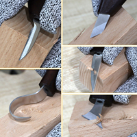 Vibratite 14 pièces ensemble d'outils de sculpture sur bois, couteau à découper à crochet, couteau à bois de détail avec sac en tissu pour débutants