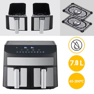 2024 Nhà Máy Mới Thép Không Gỉ Kỹ Thuật Số Thông Minh Kép Lò Nồi Chiên Không Khí 7L Với 2 Giỏ <span class=keywords><strong>LCD</strong></span> Hiển Thị Điện Hộ Gia Đình Phong Cách Hiện Đại - Product Image 5