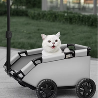Chariot de transport pliable pour animaux de compagnie, pour le camping en plein air, avec roues tout-terrain, robuste, pour chiens et chats