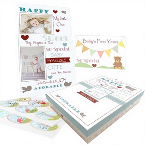 Baby <b>Memory</b> Book with Keepsake Box Embossed Milestone Stickers-Recycled Paperboard Scrapbook for First-Year Gender-Neutral <b>Gift</b> - Product Image 2