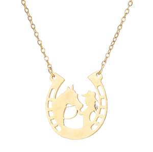 Stile semplice in acciaio inossidabile collana a ferro di <span class=keywords><strong>cavallo</strong></span> per le signore Cowboy <span class=keywords><strong>cavallo</strong></span> ciondolo Link <span class=keywords><strong>gioielli</strong></span> di moda classica per il vestito da festa - Product Image 1